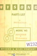 Wysong-Wysong Shear, HS-1041RKB & HS-1060RKB, Parts & Instruction Manual-HS-1052RKB-HS-1060RKB-01